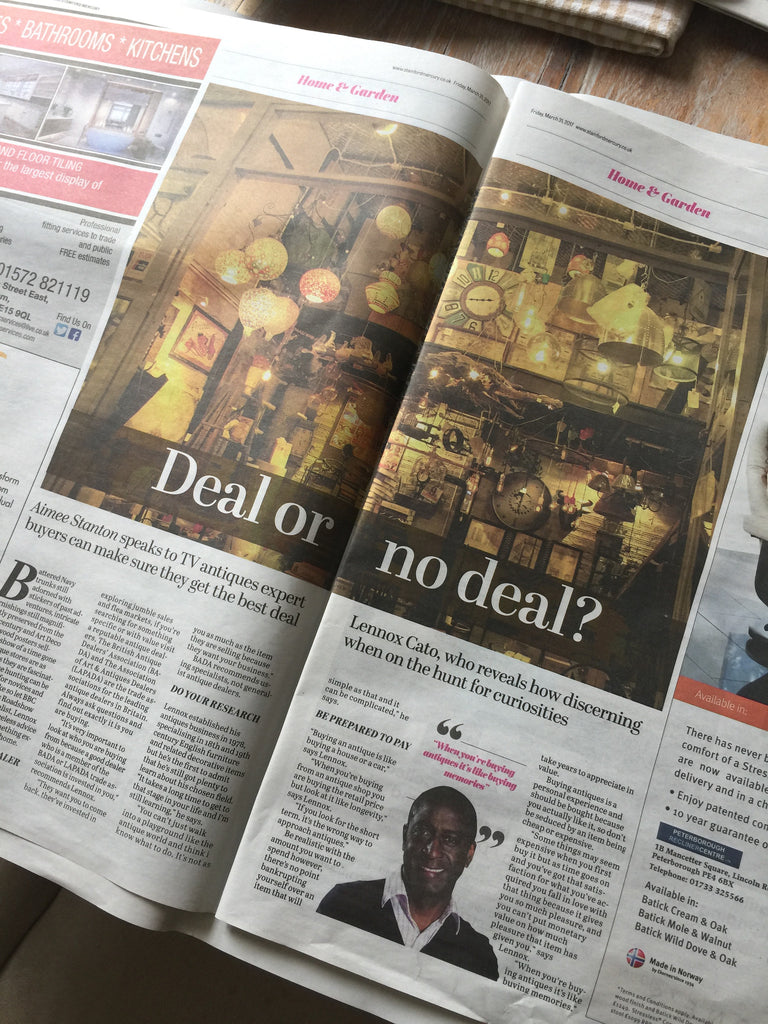 Wise, honest and realistic words from Lennox Cato in The Rutland & Stamford Mercury last week about buying antiques...