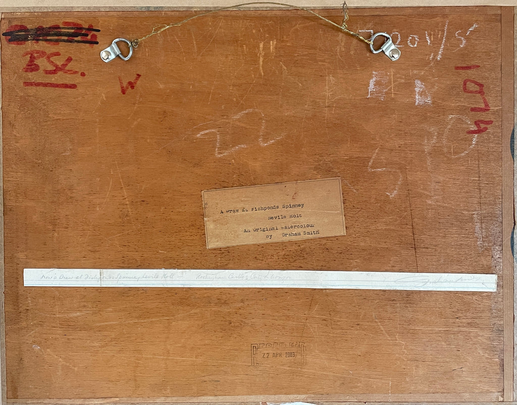 Hunting Gouache/watercolour by Graham Smith, "Fishponds Spinney Nevill holt"