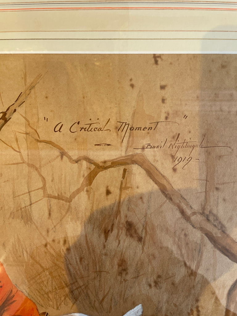 Hunting Watercolour by Basil Nightingale (1864-1940)