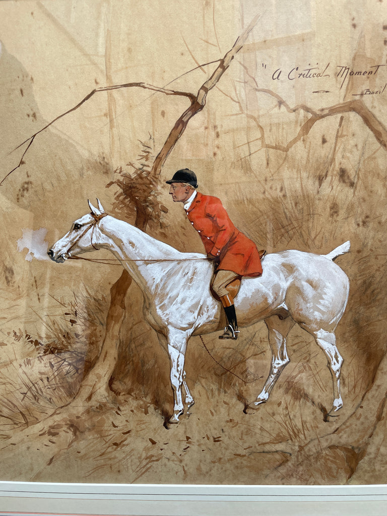 Hunting Watercolour by Basil Nightingale (1864-1940)