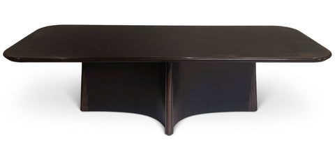 Ebony Dining Table with inverted Quadriform pedestal base,