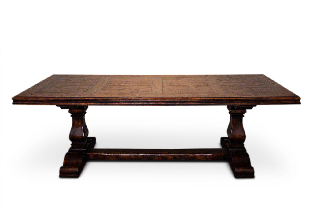 Dining Table, Refectory style with panelled top.