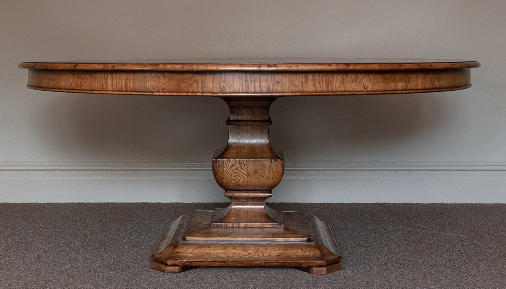 Round Dining Table Oak & Burr Oak segmented