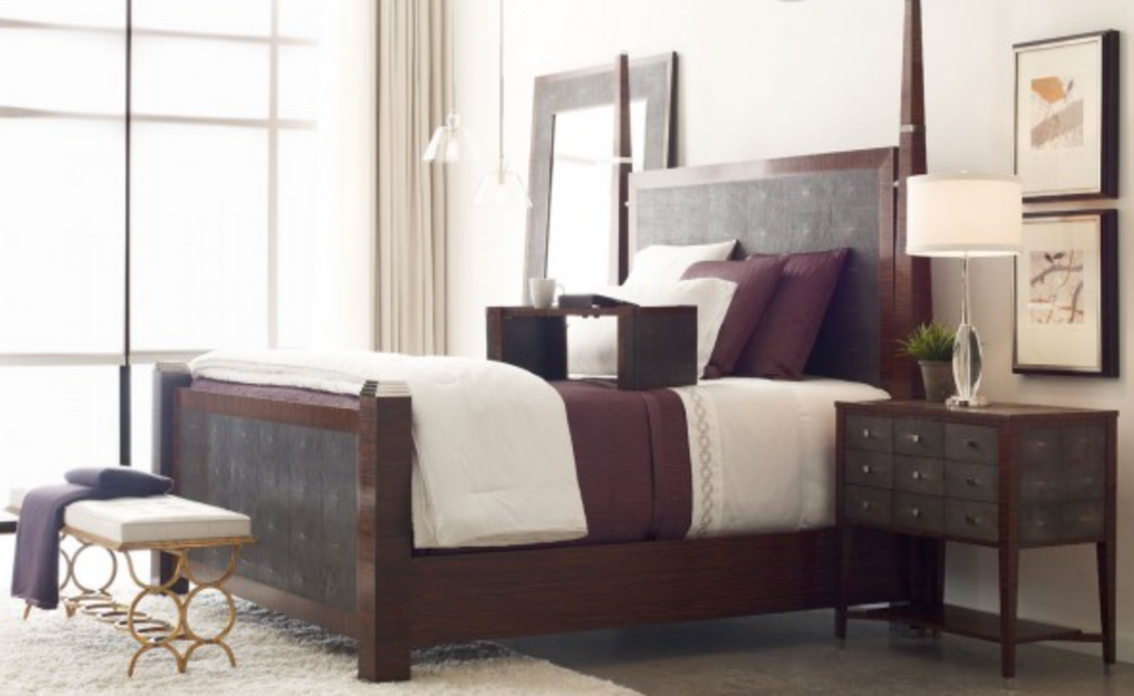 Faux Macassar Ebony & Anthracite Shagreen Double Chest of Drawers