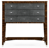 Faux Macassar Ebony and Anthracite Shagreen Bedside Chest of Drawers
