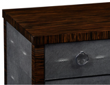 Faux Macassar Ebony & Anthracite Shagreen Double Chest of Drawers
