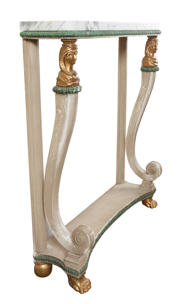 Painted Empire Console Table, Shabby Chic (France, c. 1815).