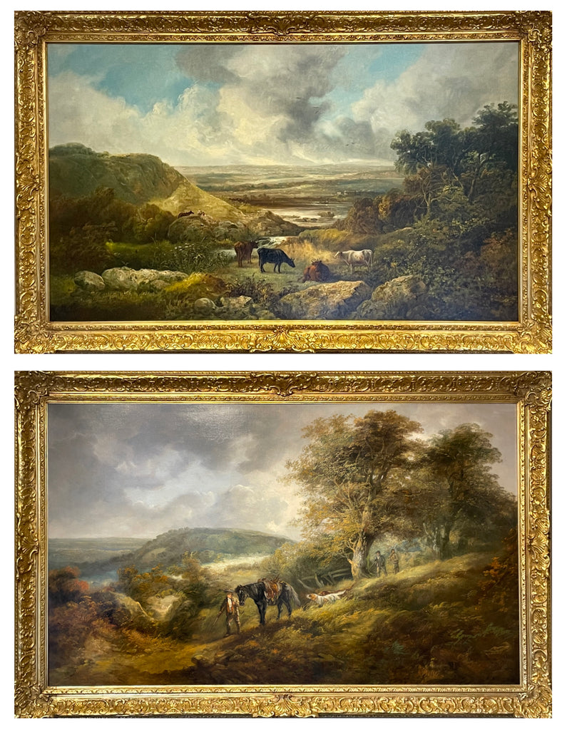 Oil Paintings, Landscapes, pair by Joseph Barker of Bath (1824-1904)