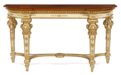 Large French Painted and Gilded Console Table
