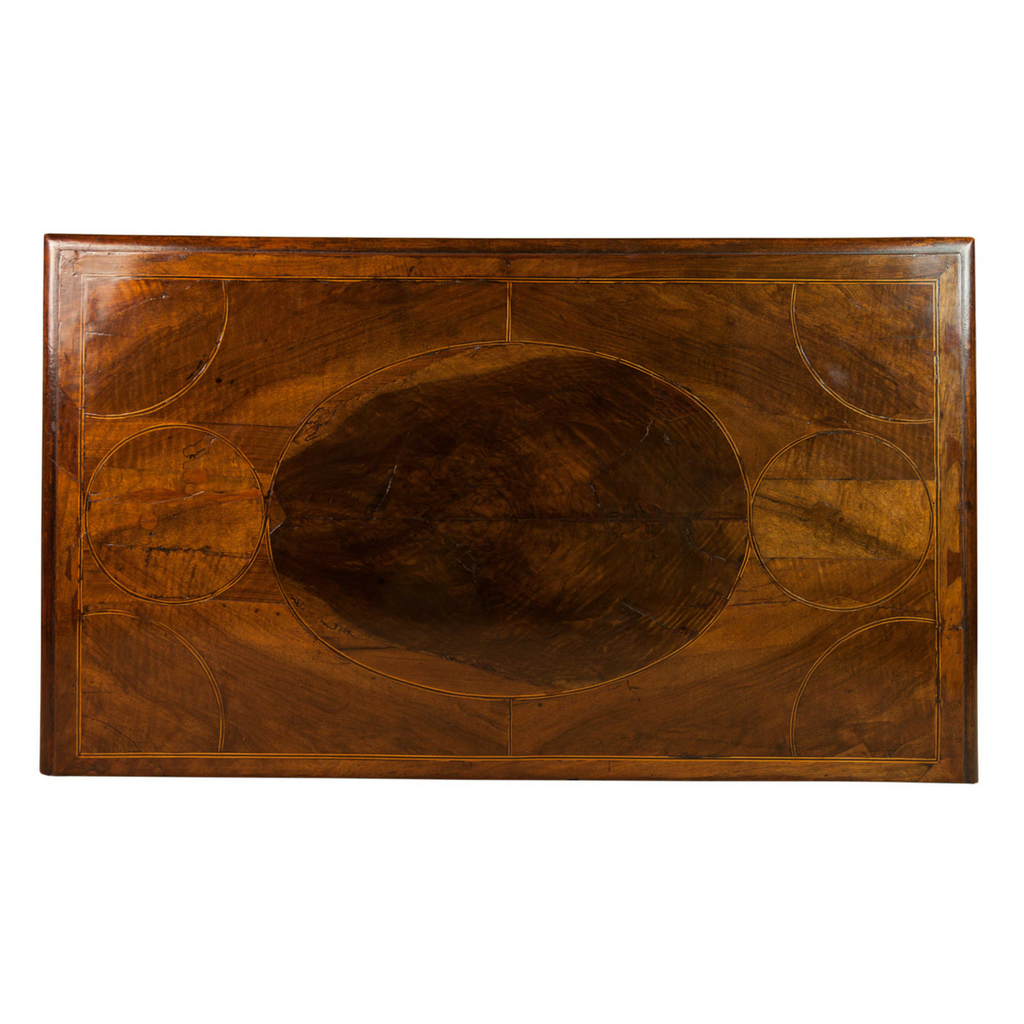 detail of antique chest of drawers in walnut