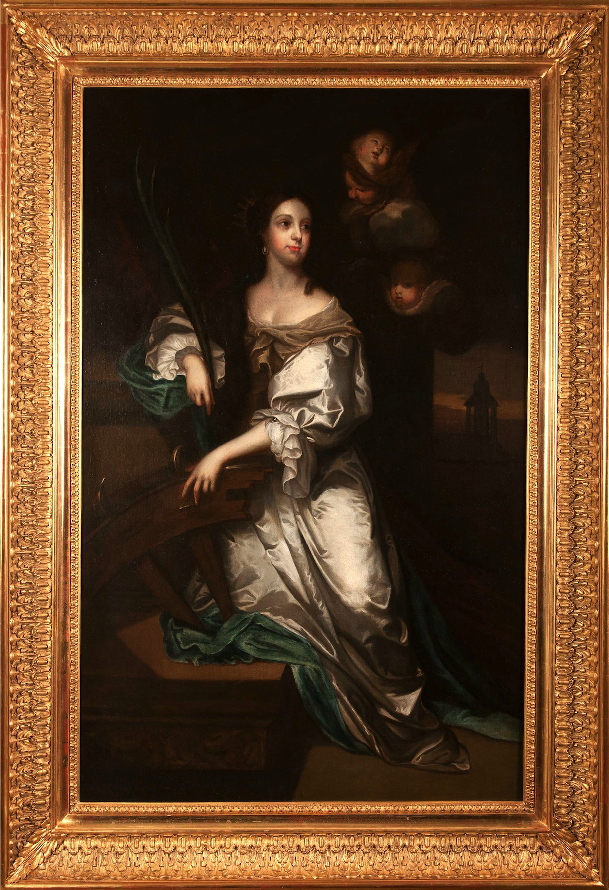 x SOLD : Full Length Portrait of Catherine of Braganza; studio of Jacob Huysmans