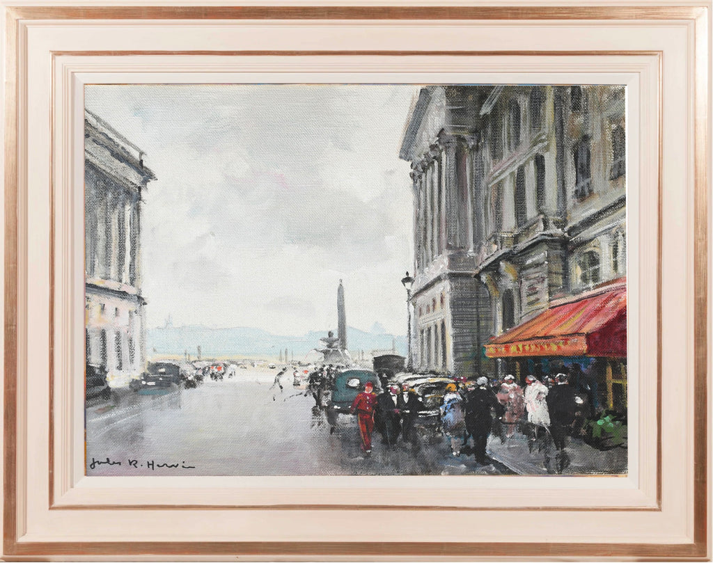 Oil Painting, Parisian Street Scene by Jules René Hervé (1887-1981)