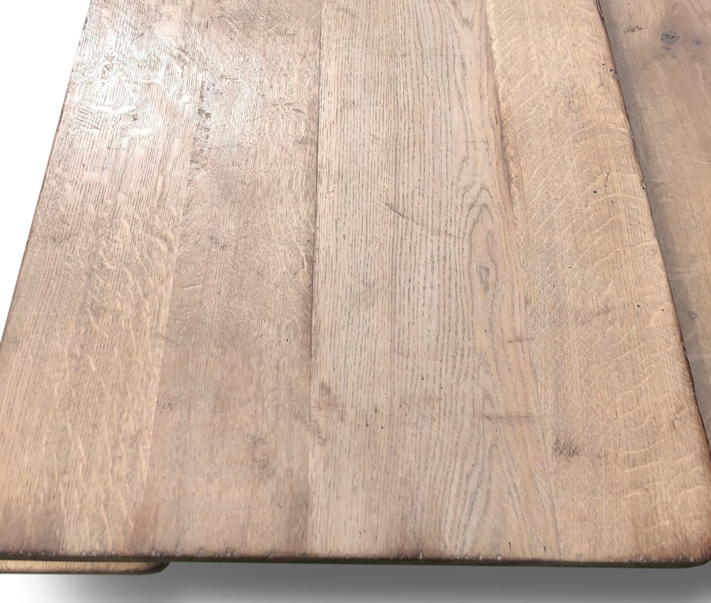 Refectory Table & Benches, 'Mouseman' design in washed oak