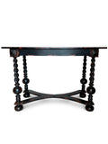 Console or Hall Table Ebony & Honey Antiqued William & Mary design