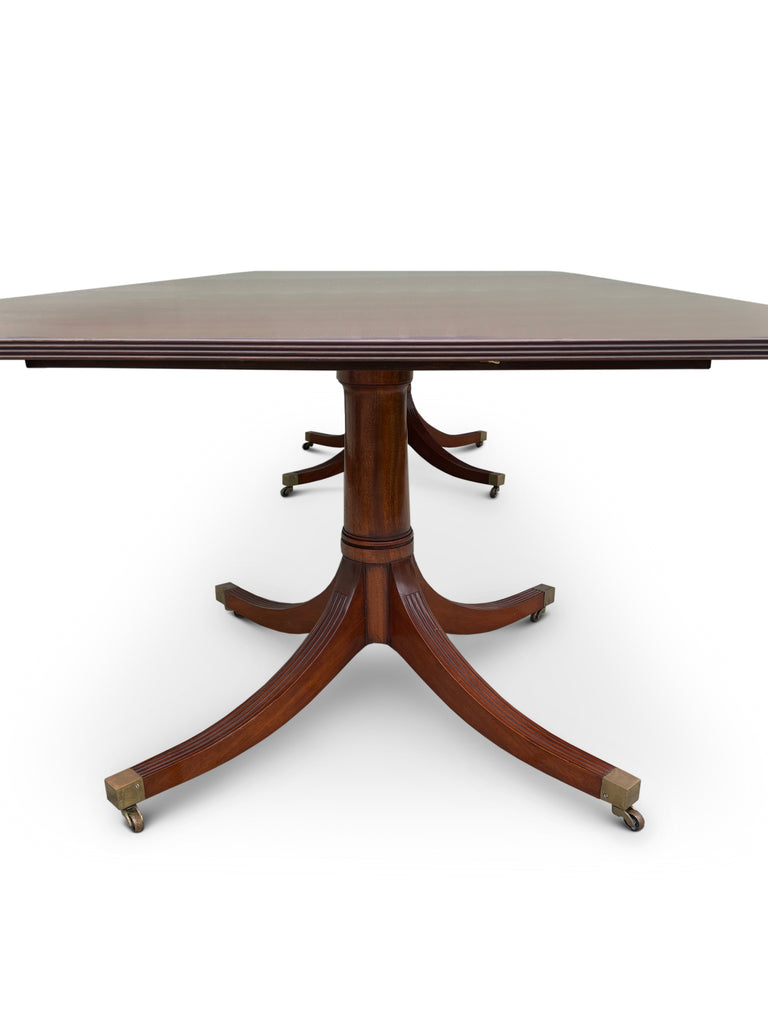 Dining Table, Georgian Style Twin Pedestal with Cuban Mahogany grain.