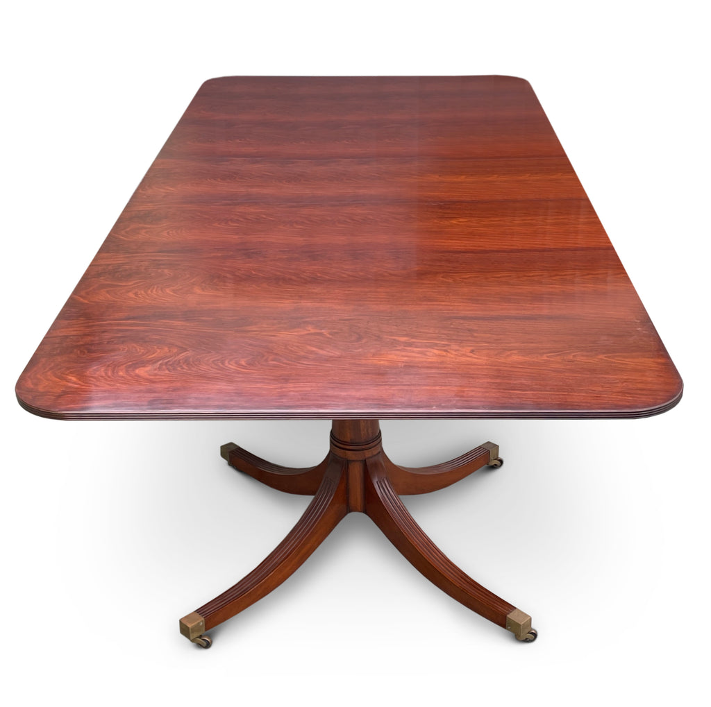 Dining Table, Georgian Style Twin Pedestal with Cuban Mahogany grain.