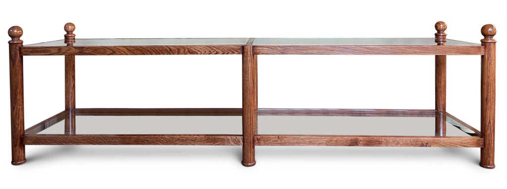 Coffee Table, Oak and Glass.