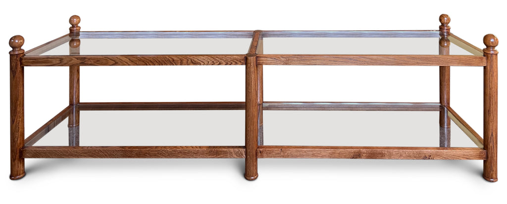 Coffee Table, Oak and Glass.