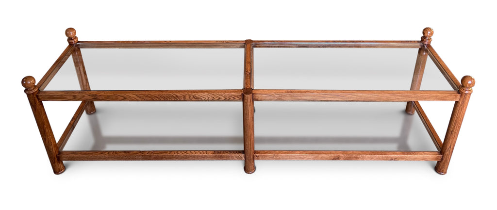 Coffee Table, Oak and Glass.