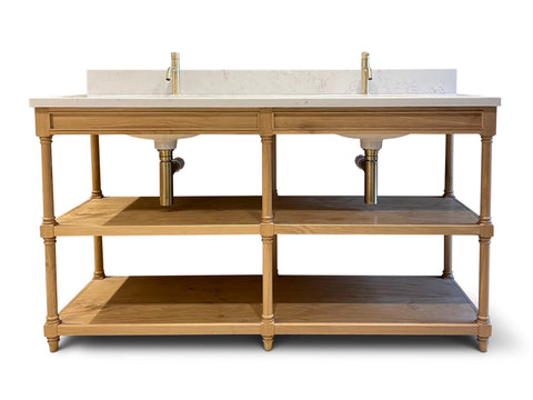 Vanity Unit, Double sink in Bleached Oak.