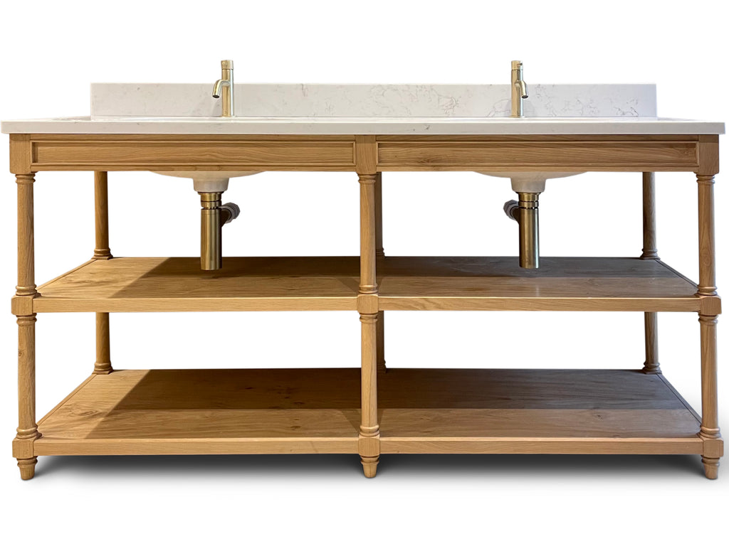 Vanity Unit, Double sink in Bleached Oak.