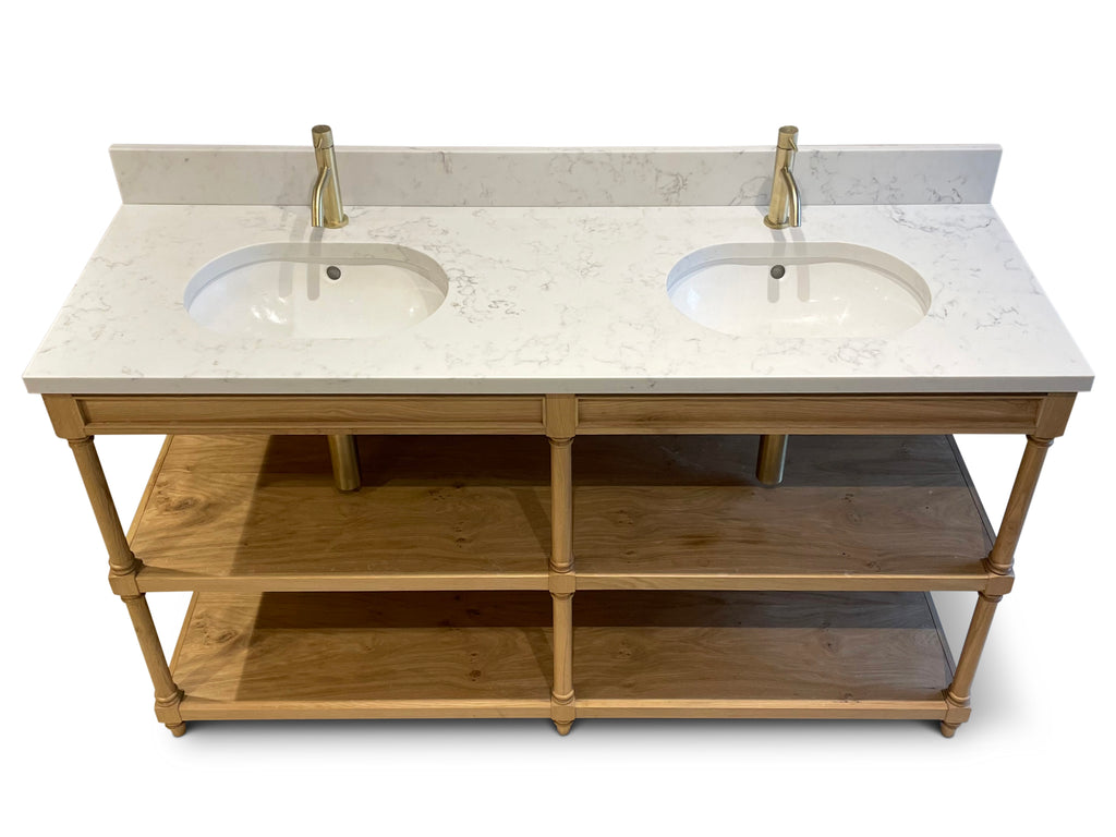 Vanity Unit, Double sink in Bleached Oak.