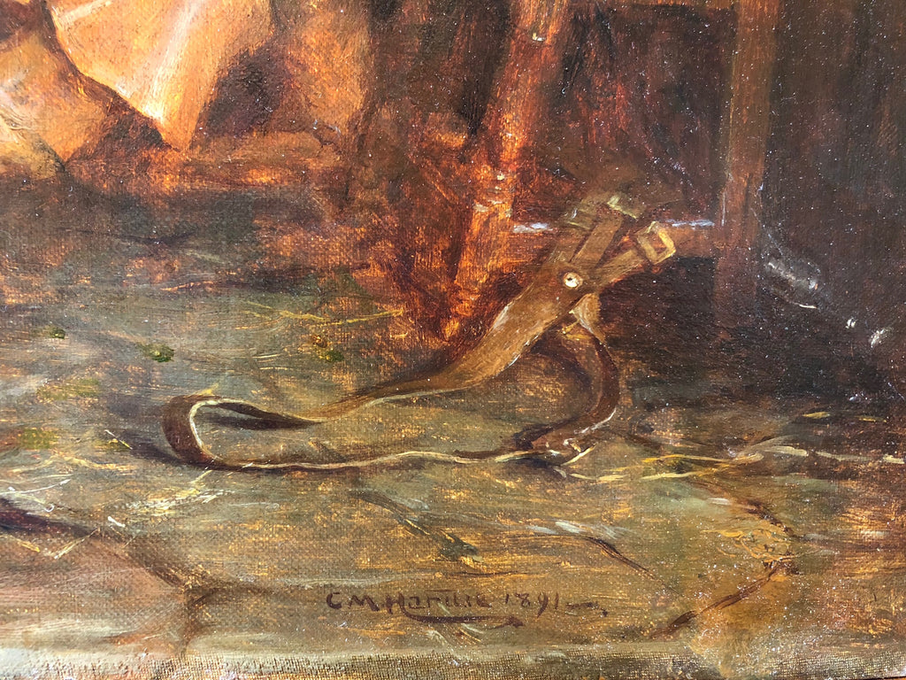 Oil on Panel by Charles Martin Hardie RSA (1858-1916) Interior Scene (Scotland, c. 1891) Sale Price: