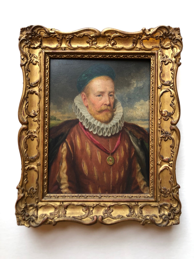 Oil Painting on Panel Portrait By H Herkomer. (England, c. 1887)