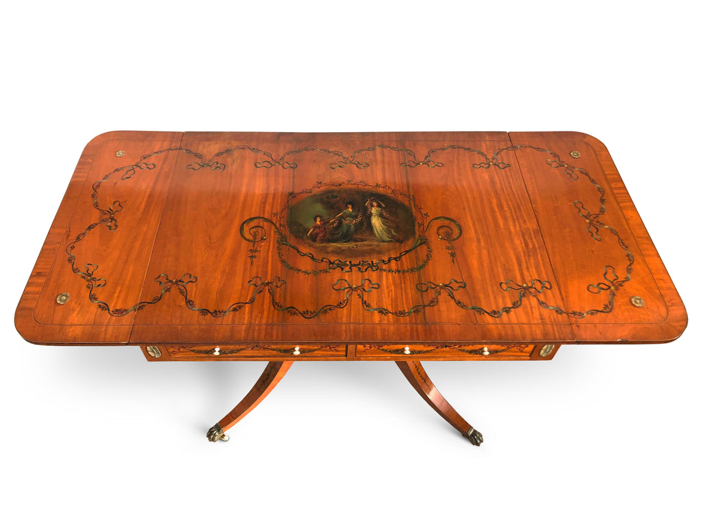 x SOLD: George III Painted Satinwood Sofa Table (England, c. 1780)