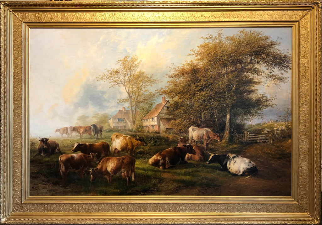 Oil Painting, Landscape by Thomas Sidney Cooper (British, 1803-1902) , Circa 1900,