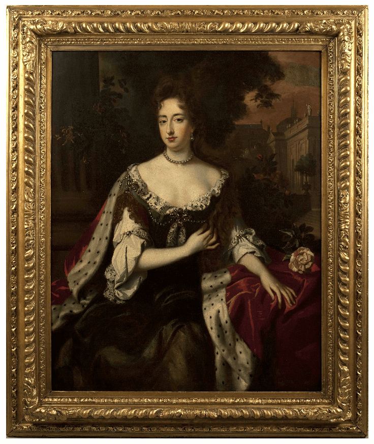x SOLD : Large Portrait of Queen Mary after Willem (William) Wissing
