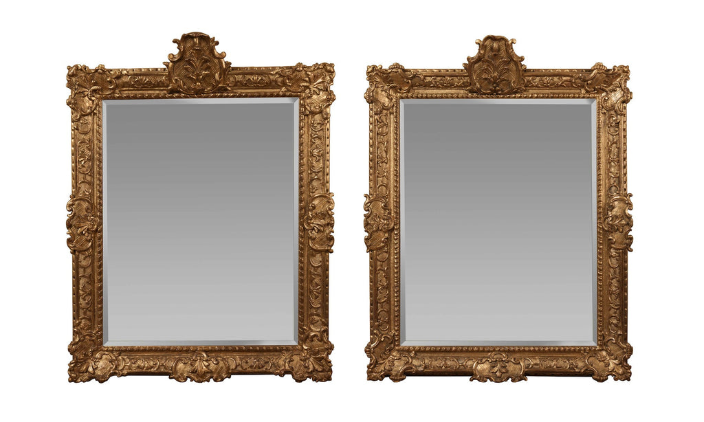 x SOLD : Pair of 18th Century Italian Giltwood Mirrors