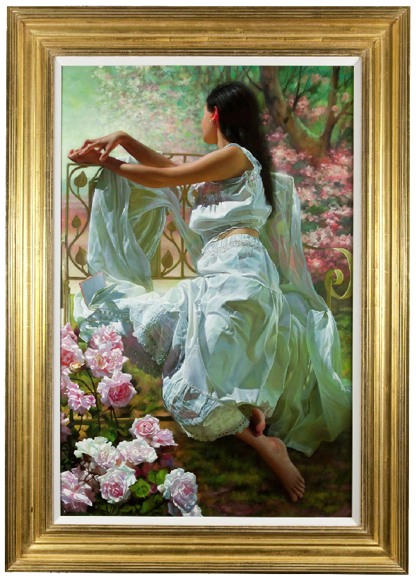 Portrait of Girl with Flowers by Andrei Belichenko and Maria Boohtiyarova (Russian)