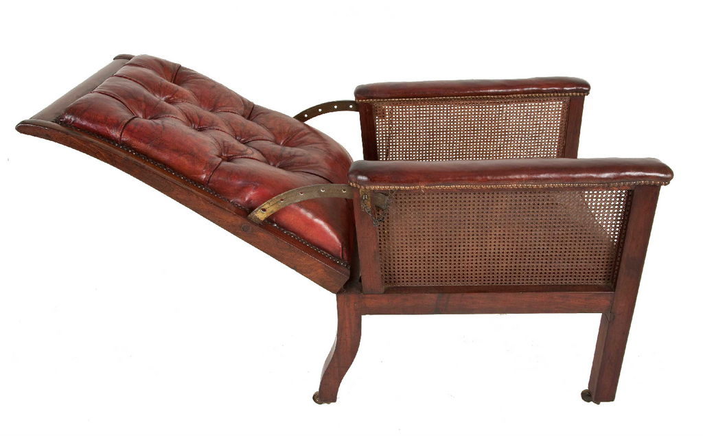 antique ox blood leather button back desk chair