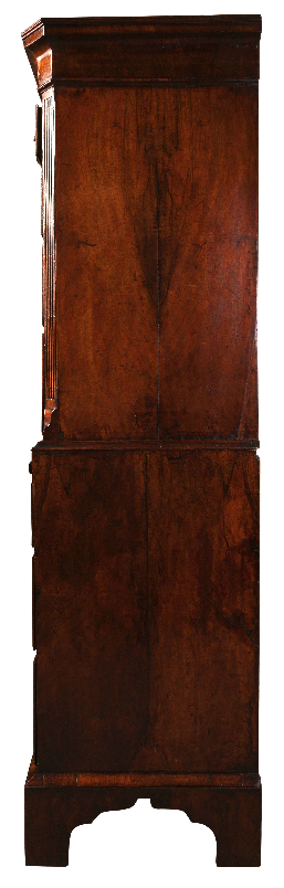 burr walnut antique chest on chest