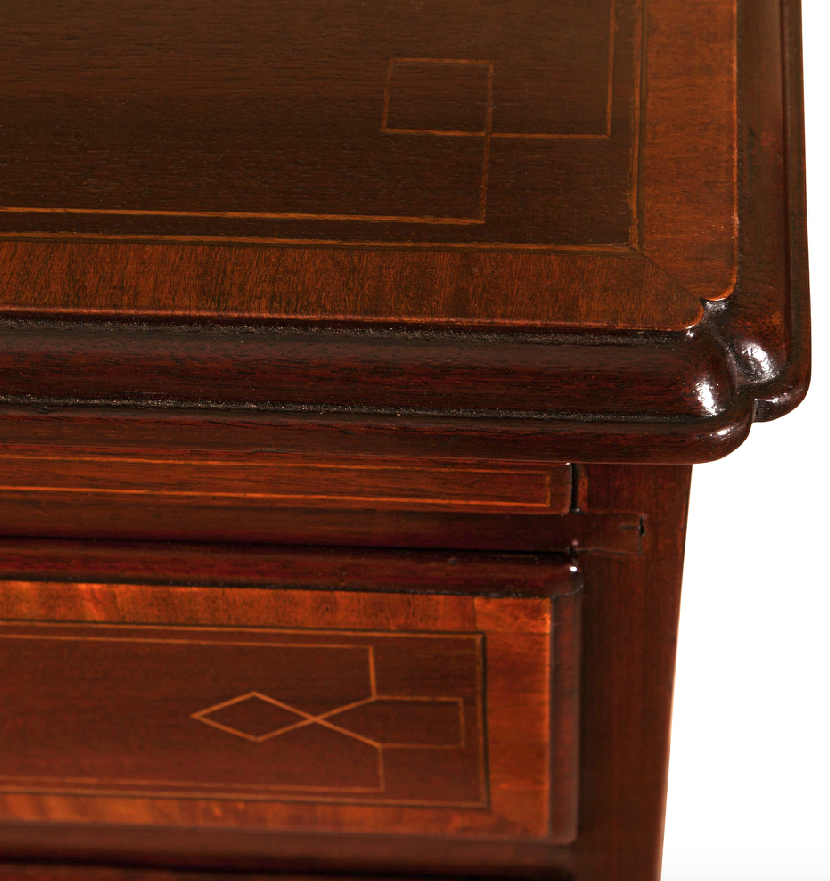 antique mahogany and satinwood chest of drawers