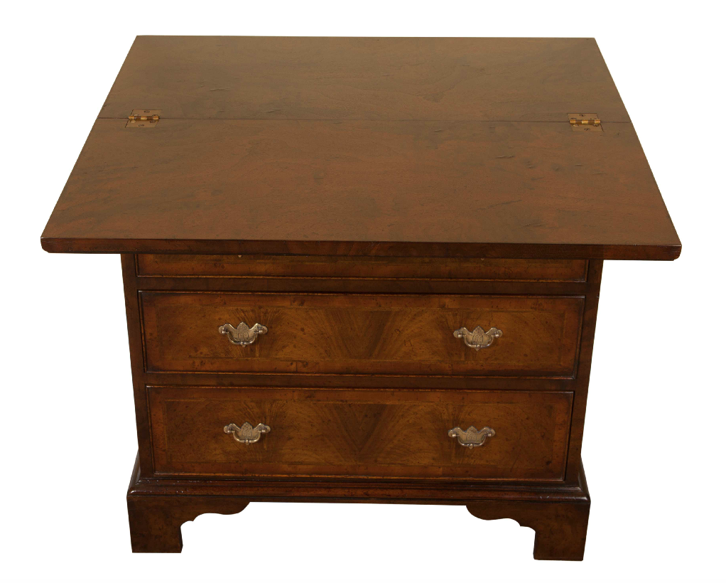 antique walnut bachelors chest with open top