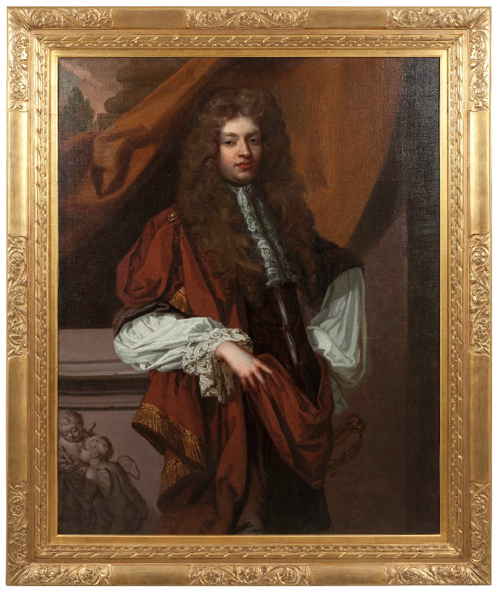 x SOLD : Oil on Canvas; Three Quarter Length Portrait of a Gentleman. Circle of Sir Godfrey Kneller (British 1646-1723)