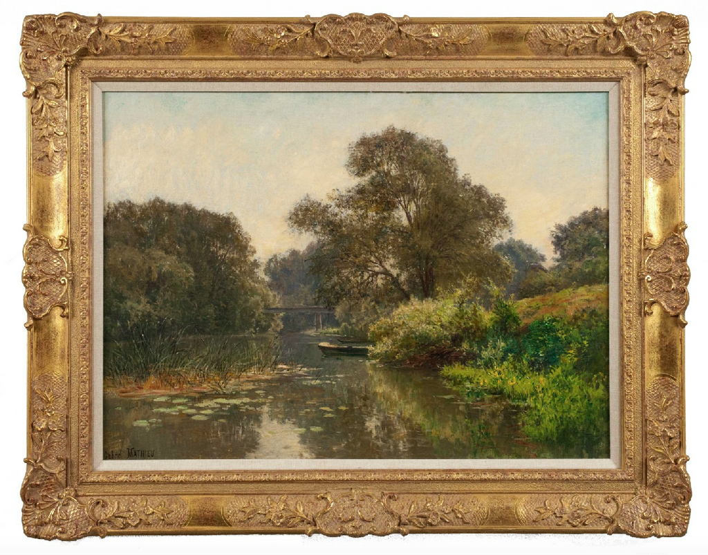 x SOLD : Oil on Canvas; French Landscape by Gabriel Mathieu (French 1843-1921)