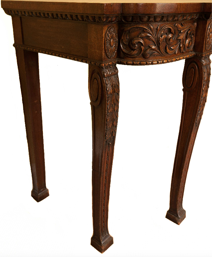 x SOLD: A Handsome Chippendale Revival Mahogany Breakfront Serving Table