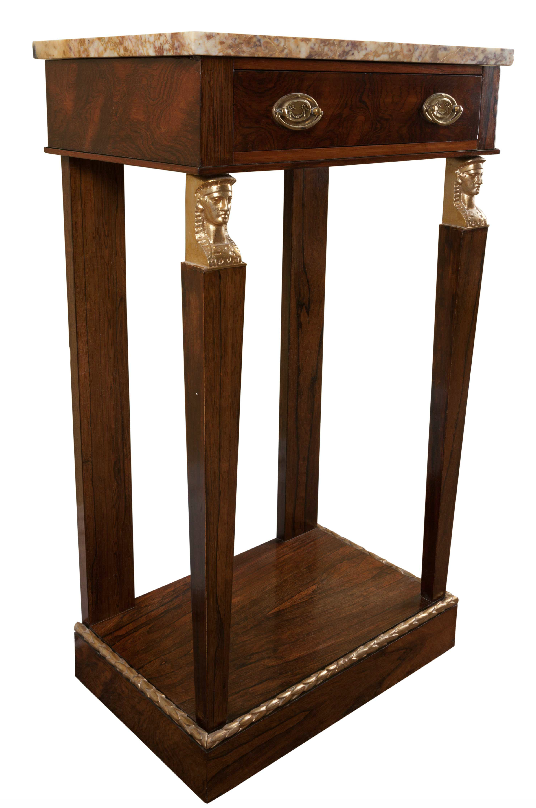 X SOLD:  Gilt Mounted Empire Console Table in Rosewood