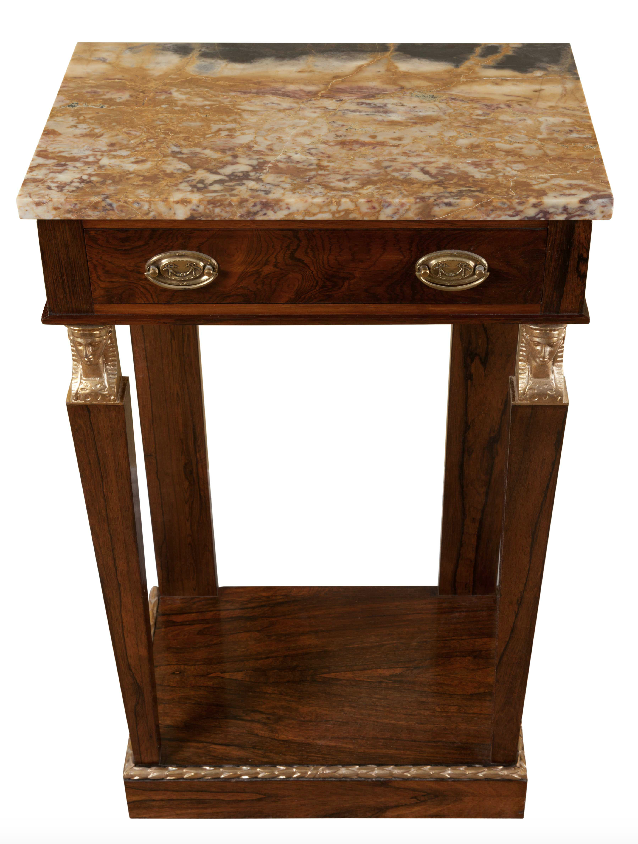 X SOLD: Gilt Mounted Empire Console Table in Rosewood