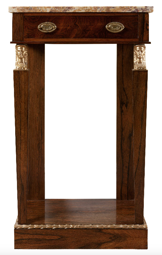 X SOLD: Gilt Mounted Empire Console Table in Rosewood