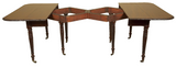 Antique space saving mahogany extending dining table
