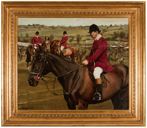 x SOLD : Oil on Canvas; Point to Point Guilsborough by Sam Marriott (British 1932-1997)