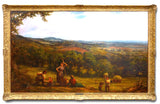 Large 19th Century Landscape 'Harvesting' by Linnell. (England, c. 1877)