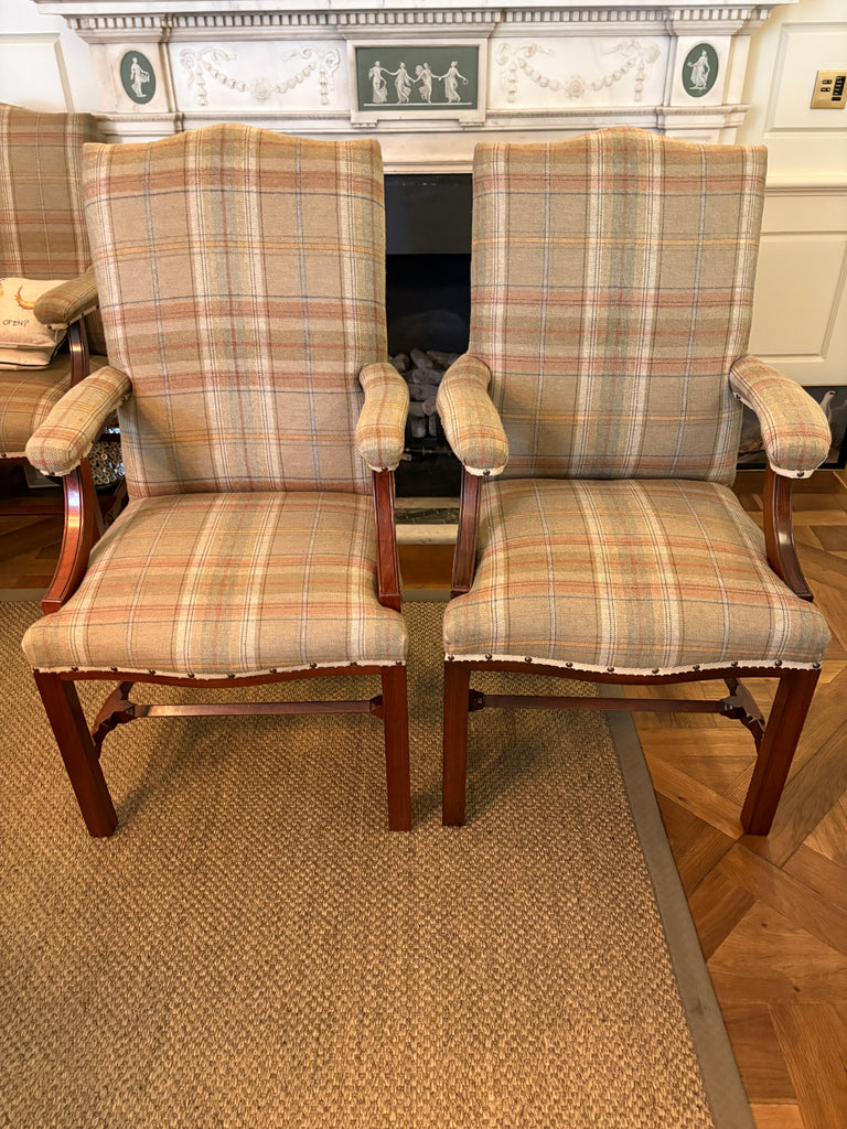 Mahogany Upholstered Carver Chairs - £POA