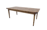 Oak Dining Table, Farmhouse design with two draw out leaves