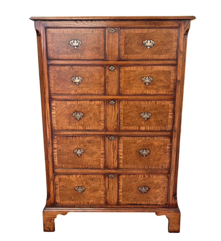 Bespoke burr oak chest of drawers / tallboy in period style
