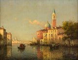 Oil painting by Antoine Bouvard "The Grand Canal Venice, view of San Giorgio Maggiore"